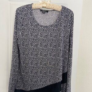 NWOT Karen Kane BLK/GRY Long Sleeve Top XL